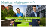 Towards entry "Stellenausschreibung: Die Datev in Nürnberg sucht eine/n Produktmanager/in für Dokumentenmanagement online"